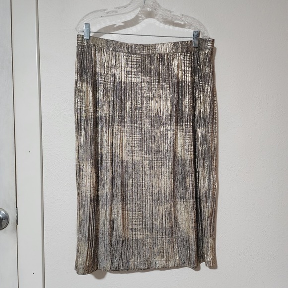Dresses & Skirts - Jennifer Lopez Skirt‎ Women's X Large Gold Gray Metallic Abstract Sparkly